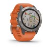 Fenix u200bu200bu200bu200b6 - Sapphire - Harmaa Titanium Hopea - Oranssi hihna
