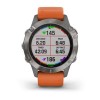 Fenix u200bu200bu200bu200b6 - Sapphire - Harmaa Titanium Hopea - Oranssi hihna