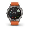 Fenix u200bu200bu200bu200b6 - Sapphire - Harmaa Titanium Hopea - Oranssi hihna