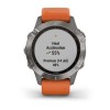 Fenix u200bu200bu200bu200b6 - Sapphire - Harmaa Titanium Hopea - Oranssi hihna
