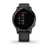 Vivoactive 4s - Gunmetal avec bracelet silicone Noir
