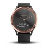 Vivomove HR - Rose Gold mustalla silikonihihnalla