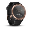 Vivomove HR - Rose Gold mustalla silikonihihnalla