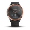 Vivomove HR - Rose Gold mustalla silikonihihnalla