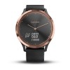 Vivomove HR - Rose Gold mustalla silikonihihnalla