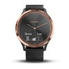 Vivomove HR - Rose Gold mustalla silikonihihnalla
