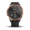 Vivomove HR - Rose Gold mustalla silikonihihnalla