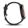 Vivomove HR - Rose Gold mustalla silikonihihnalla
