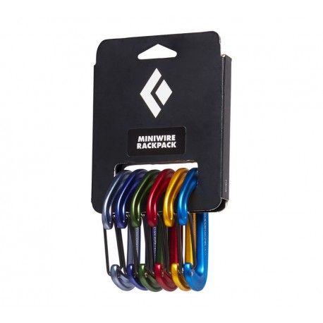 6つのMiniWireブラックダイヤモンドカラビナのパック