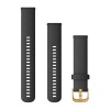 Bracelet à dégagement rapide, silicone noir avec fermoir or - F245