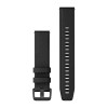 Bracelet à dégagement rapide, en silicone noir avec fermeture en acier inoxydable noir - F245