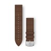 Bracelet à dégagement rapide, cuir gaufré d'Italie brun foncé avec boucle argentée - F245