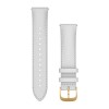 Bracelet à dégagement rapide, en cuir blanc avec fermoir en or 24K à revêtement PVD - F245