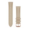 Bracelet à dégagement rapide, en cuir beige sable avec fermoir en or rose 18K à revêtement PVD - F245