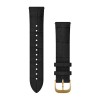 Bracelet à dégagement rapide, en cuir gaufré noir avec fermoir en or 24K à revêtement PVD - F245