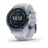 Montre Fenix 6 Pro Solar Garmin - Titane Cobalt Blue avec bracelet Whitestone