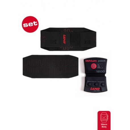 Lenz Heat Bandage 1.0 uppvärmt ryggbandage + litiumbatterier pack 1200