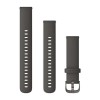 Venu 2S -hihna - Tummanharmaa silikoni harmaalla soljella - 18 mm - 010-12932-0E