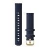 Venu 2S -ranneke - Sininen nahka vaalean kultaisella soljella - 18 mm - 010-12932-08