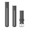 Venu 2 -hihna - Harmaa silikoni hopeisella soljella - 22 mm - 010-12932-20