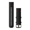 Venu 2 hihna - Musta nahka harmaalla soljella - 22 mm - 010-12932-25