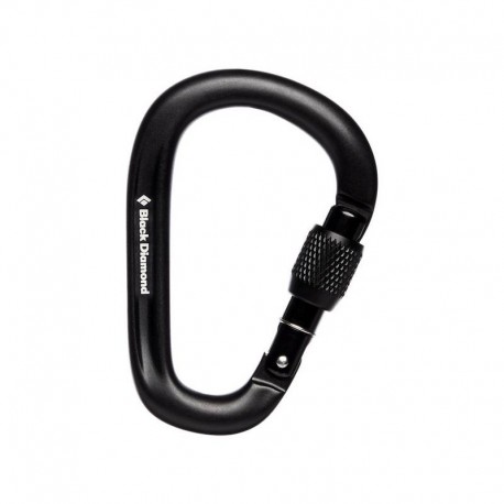 Mousqueton d'assurage PearLock Screwgate Black Diamond - Preto