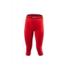 Dreiviertelstrumpfhose Damen Merino 6.0 Lenz - schwarz/rot