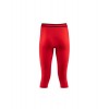 Dreiviertelstrumpfhose Damen Merino 6.0 Lenz - schwarz/rot