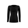 Skin Longsleeve Dam Merino 6.0 Lenz - col rond - noir