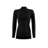 Topp Långärmad Dam Merino 6.0 Lenz - turtleneck - svart