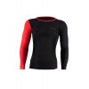 Skin Longsleeve Men Merino 6.0 Lenz - col round - preto / vermelho