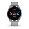Garmin Venu 2 Plus konektatutako GPS erlojua - Zilarrezkoa silikonazko uhal grisarekin - 010-02496-10