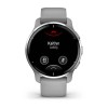 Garmin Venu 2 Plus konektatutako GPS erlojua - Zilarrezkoa silikonazko uhal grisarekin - 010-02496-10