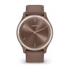 Garmin Vívomove Sport Needle GPS-älykello - Peach Gold -kotelo, jossa suklaasilikonihihna