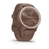 Garmin Vívomove Sport Needle GPS-älykello - Peach Gold -kotelo, jossa suklaasilikonihihna
