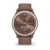 Garmin Vívomove Sport Needle GPS-älykello - Peach Gold -kotelo, jossa suklaasilikonihihna