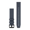 Bracelet Quick Release 20 mm montres Garmin - silicone - Bleu granit avec boucle en acier inoxydable noir