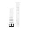 Bracelet Quick Release 20 mm montres Garmin - silicone - Blanc avec boucle en acier inoxydable noir