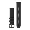 Bracelet Quick Release 20 mm montres Garmin - silicone - Noir avec boucle grise
