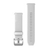 Bracelet Quick Release 20 mm montres Garmin - silicone - Blanc avec boucle argentée polie