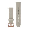 Bracelet Quick Release 20 mm montres Garmin - silicone - Beige sable avec boucle cuivrée