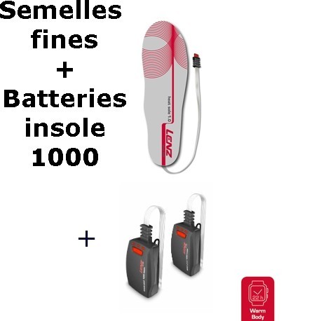 Lenz Heat Sole 1.0 opvarmede indlægssåler + lithium batteripakke indersål 1000