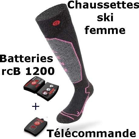 Lenz Heat Sock 1.0 damstrumpor med skiduppvärmning + litiumbatteripaket rcB1200 + fjärrkontroll