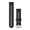 Garmin Forerunner 955 hihna - Musta silikoni hopeisella soljella - 010-11251-3U