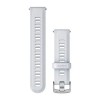 Garmin Forerunner 955 hihna - Valkoinen silikoni hopeisella soljella - 010-11251-3V