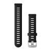 Garmin Forerunner 255S hihna - Musta silikoni hopeisella soljella - 18 mm - 010-11251-3E