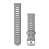 Garmin Forerunner 255S hihna - Puuteriharmaa silikoni hopeisella soljella - 18 mm - 010-11251-3G