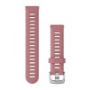 Garmin Forerunner 255S hihna - Vaaleanpunainen silikoni hopeisella soljella - 18 mm - 010-11251-3H