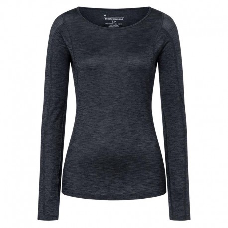T-shirt da escursionismo da donna LS Rhythm Tee Black Diamond - nera