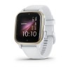 Garmin Venu Sq 2 -kello - Cream Gold valkoisella silikonirannekkeella - 010-02701-11